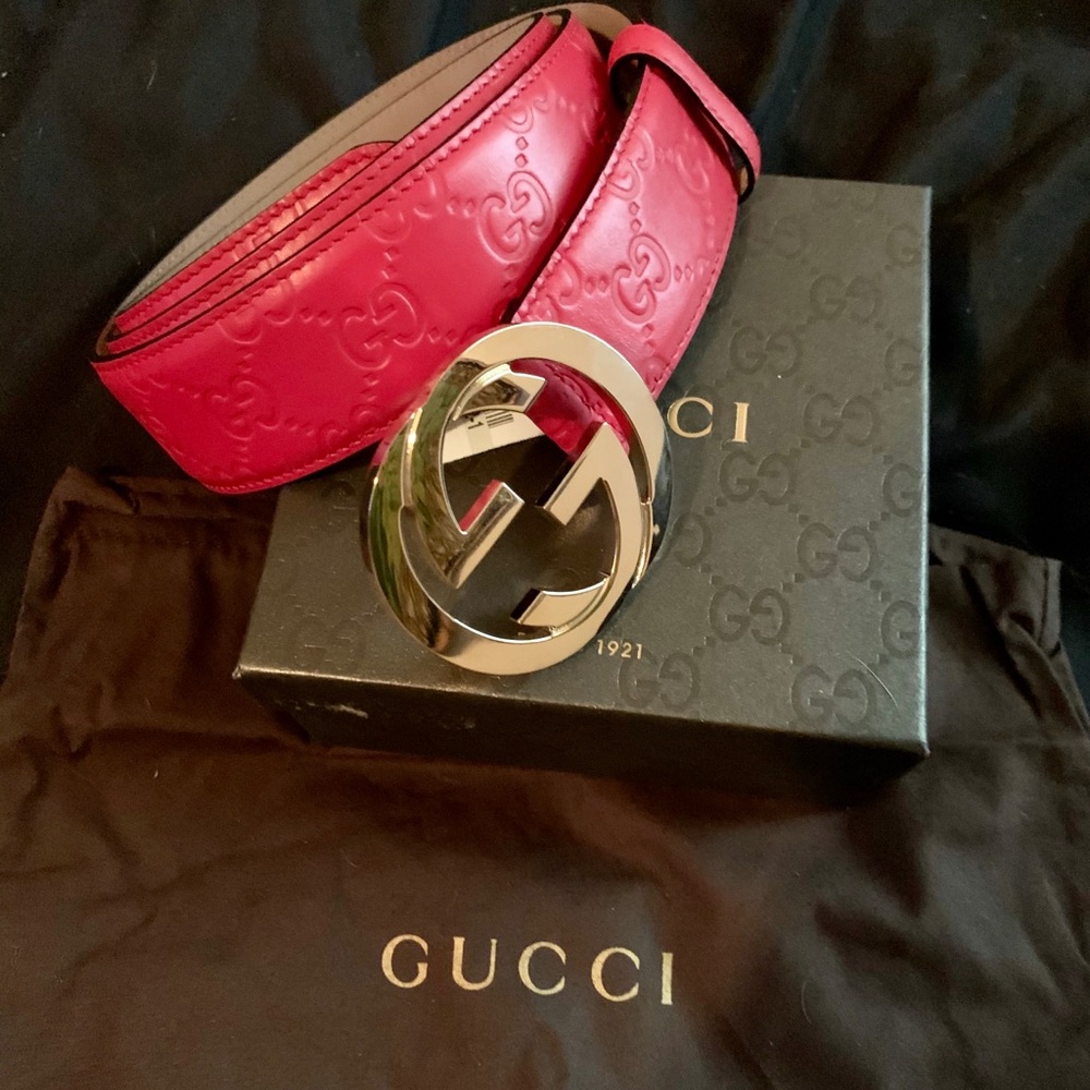 Gucci Signature Leather Red Belt